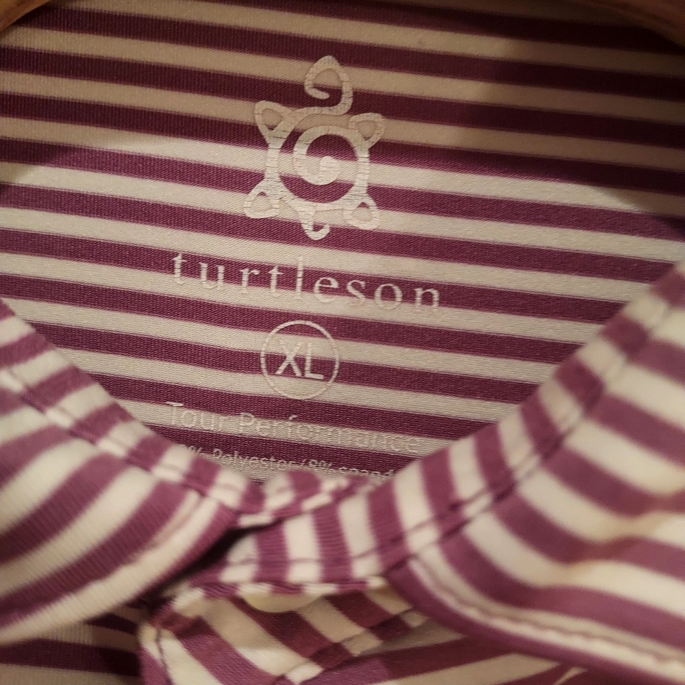 Turtleson Polo Shirt Mens XL Purple Stretch Tour Performance Preppy Golf Adult‎